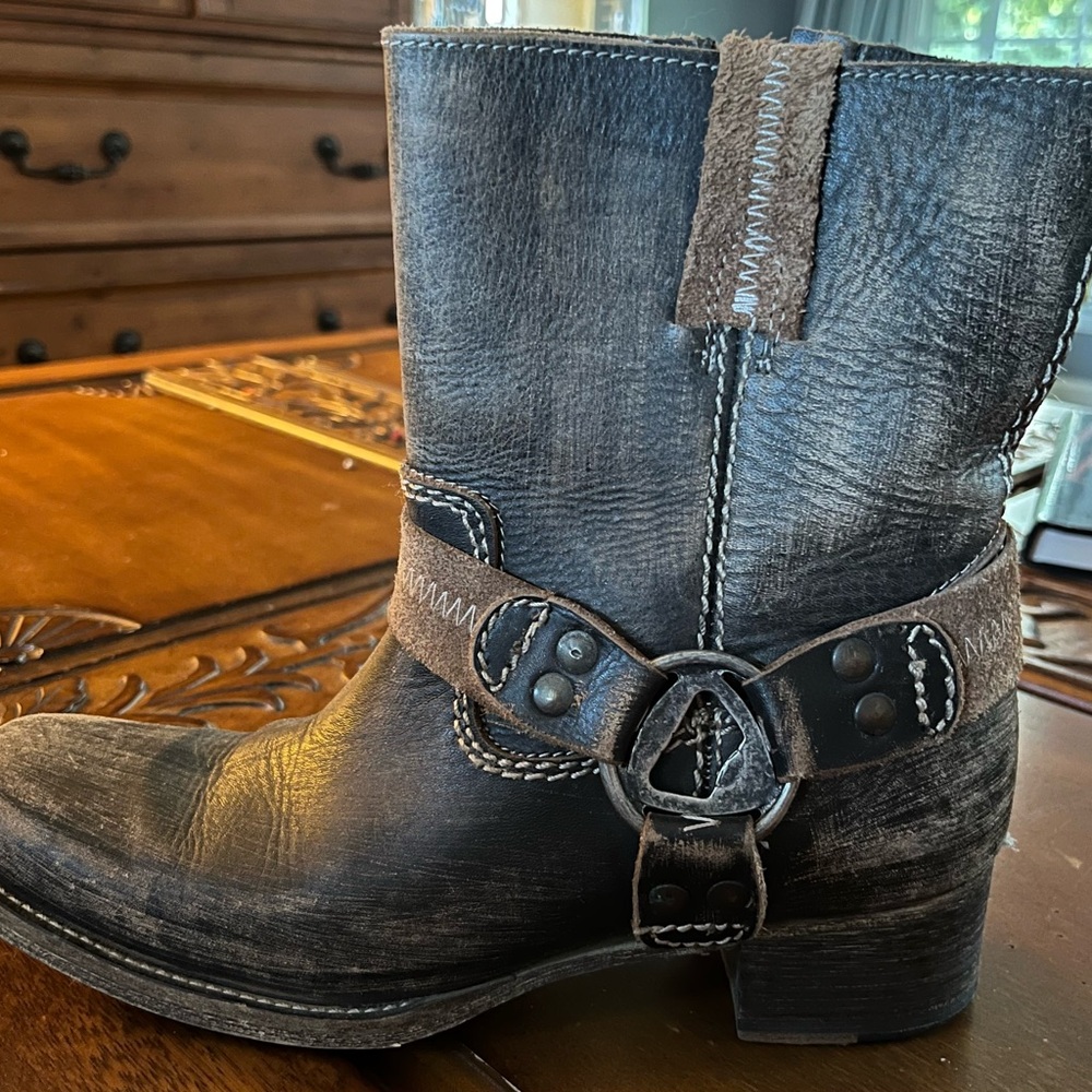 Bed Stu Black and Brown Ankle Boots